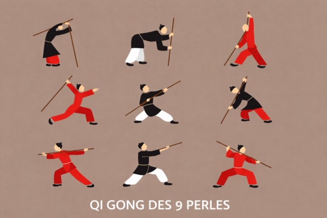 Illustration Qi Gong 9 perles
